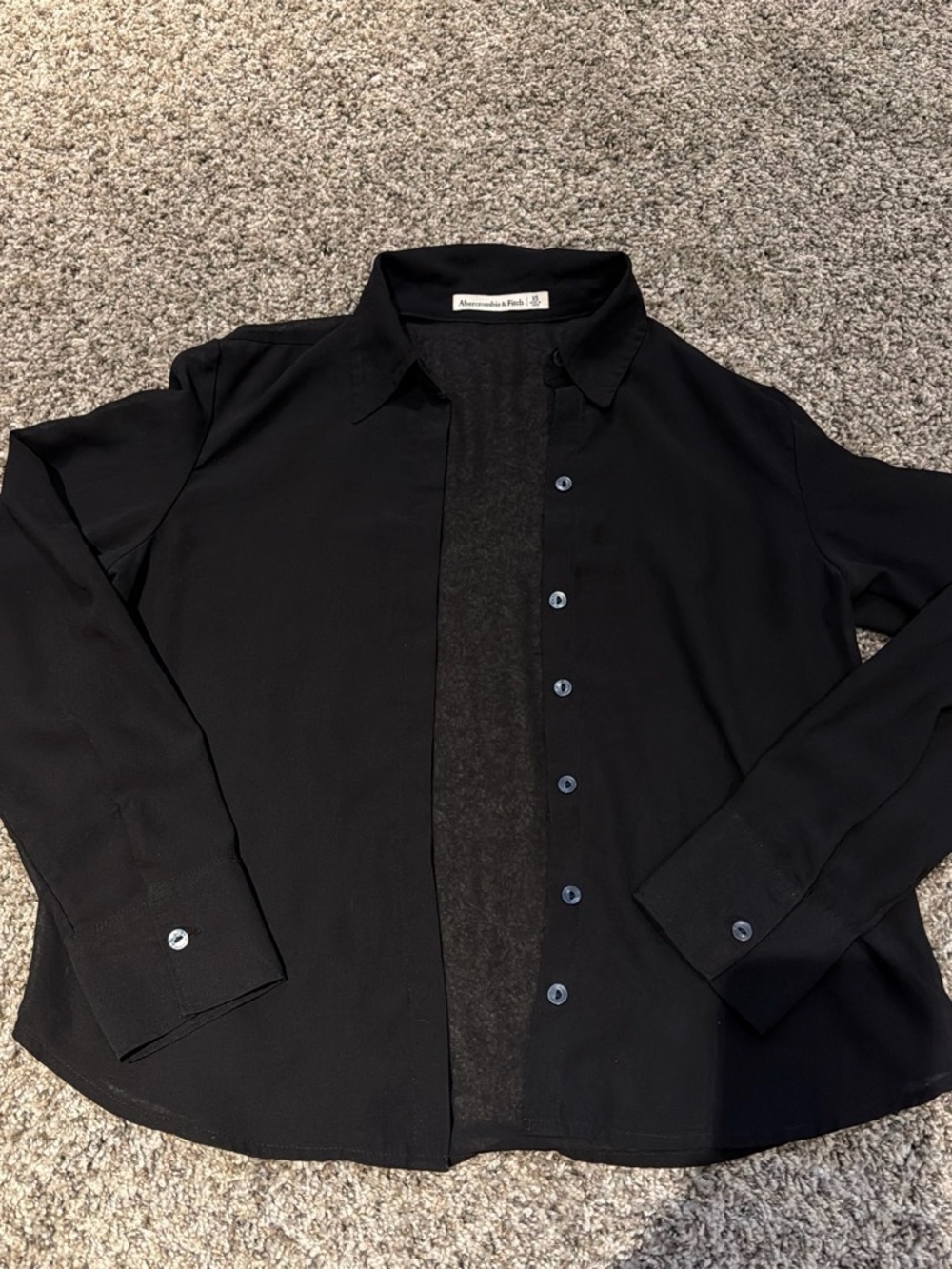 Abercrombie & Fitch Men's Black Button-Down Shirt